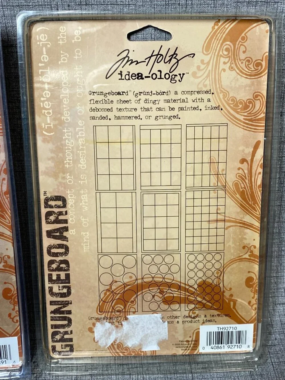 NEW Tim Holtz Idea-ology Grungeboard Swirls Alphabet 9 Fonts & Plain Shapes